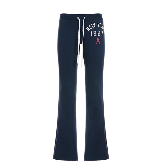 Damen nan weiche Flared-Jogginghose mit Kordelzug, Eingrifftaschen und auffälligem Love-Print Shop Nory