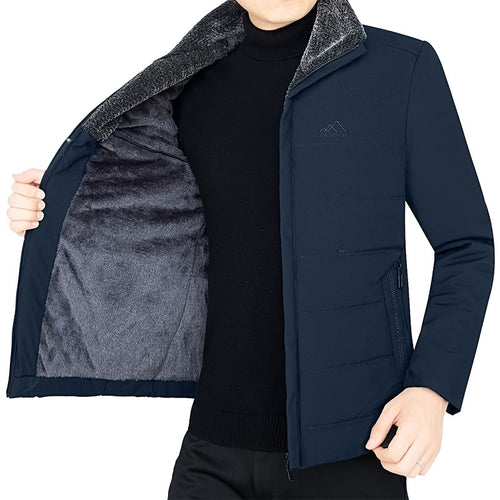 Herren Thermo-Stehkragenjacke mit weichem Teddyfutter und Reißverschlusstaschen Shop Nory