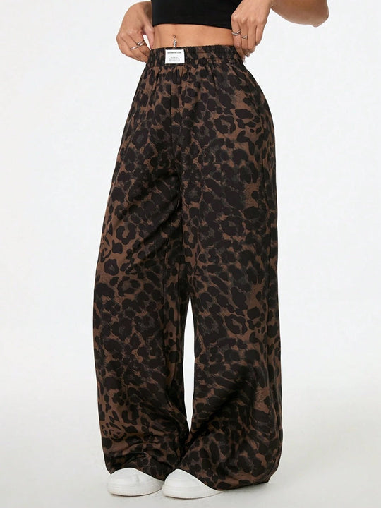 Damen Palazzo-Hose mit schickem Leopardenmuster Shopnory