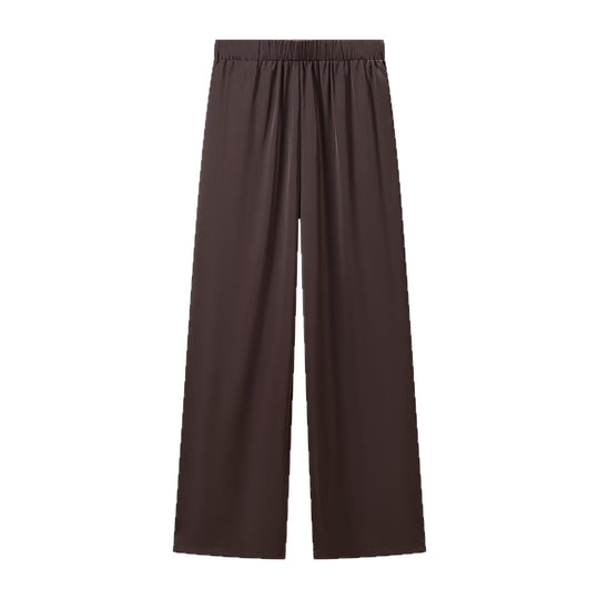 Damen Weite Palazzohose mit elastischem Bund und fließender Satin‑Optik Shop Nory