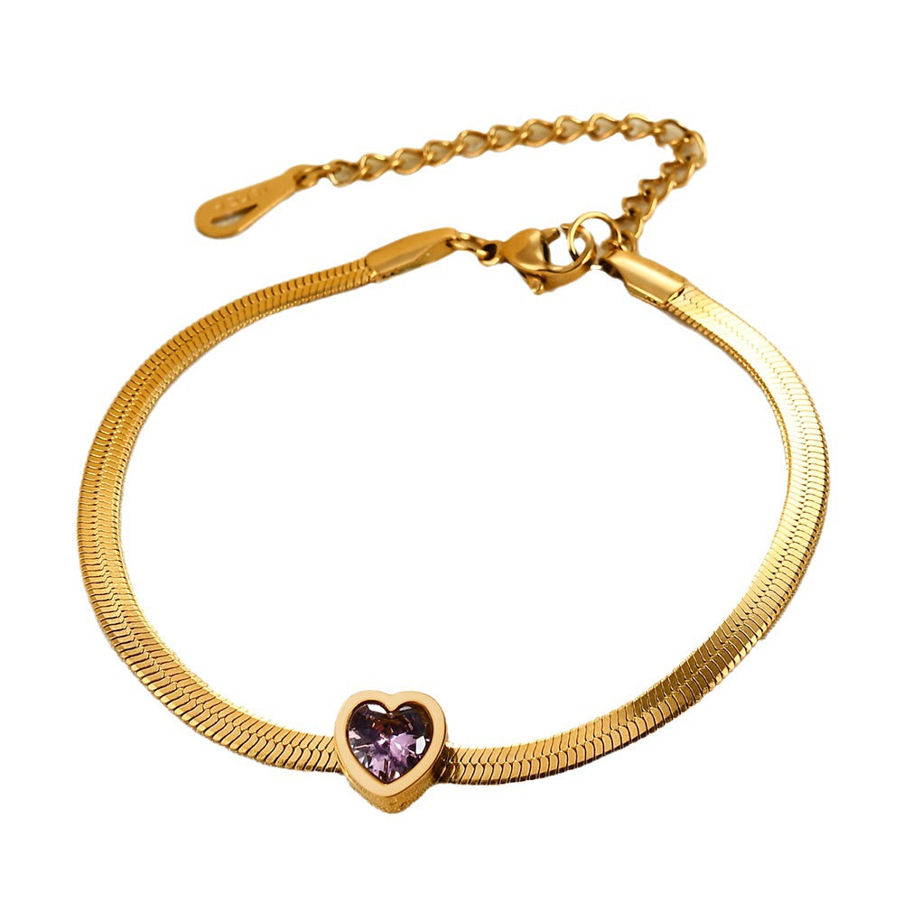 Damen Armband mit grünem Herz-Anhänger und elegantem Drahtdesign Shop Nory
