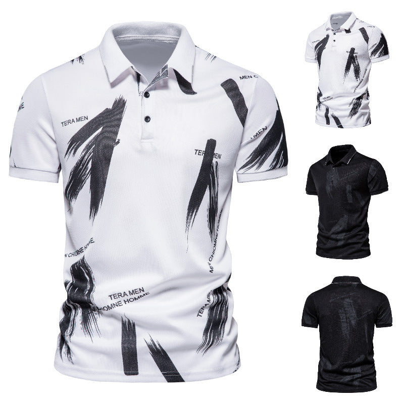 Herren Polo-Shirt mit modernem Grafikdesign und atmungsaktiver Baumwollmischung Shopnory
