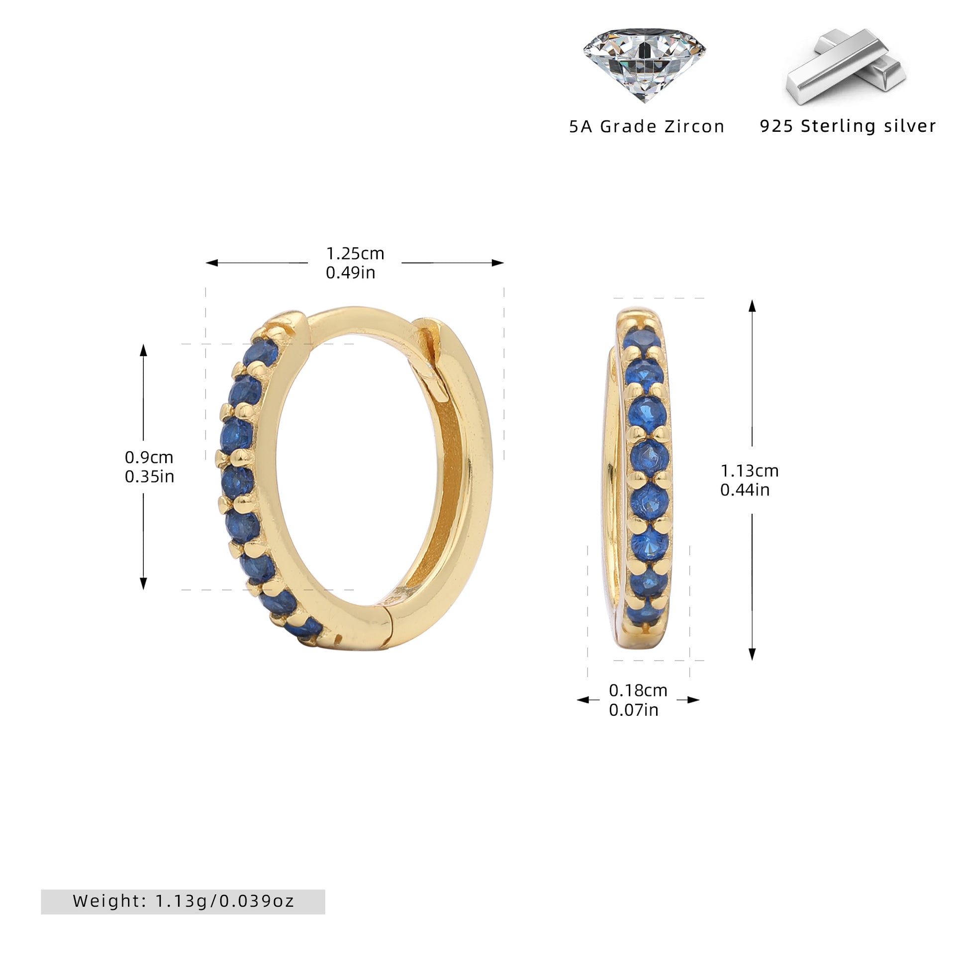 Damen Ohrstecker mit funkelnden Zirkonsteinen aus hochwertigem 925 Sterling Silber Shop Nory