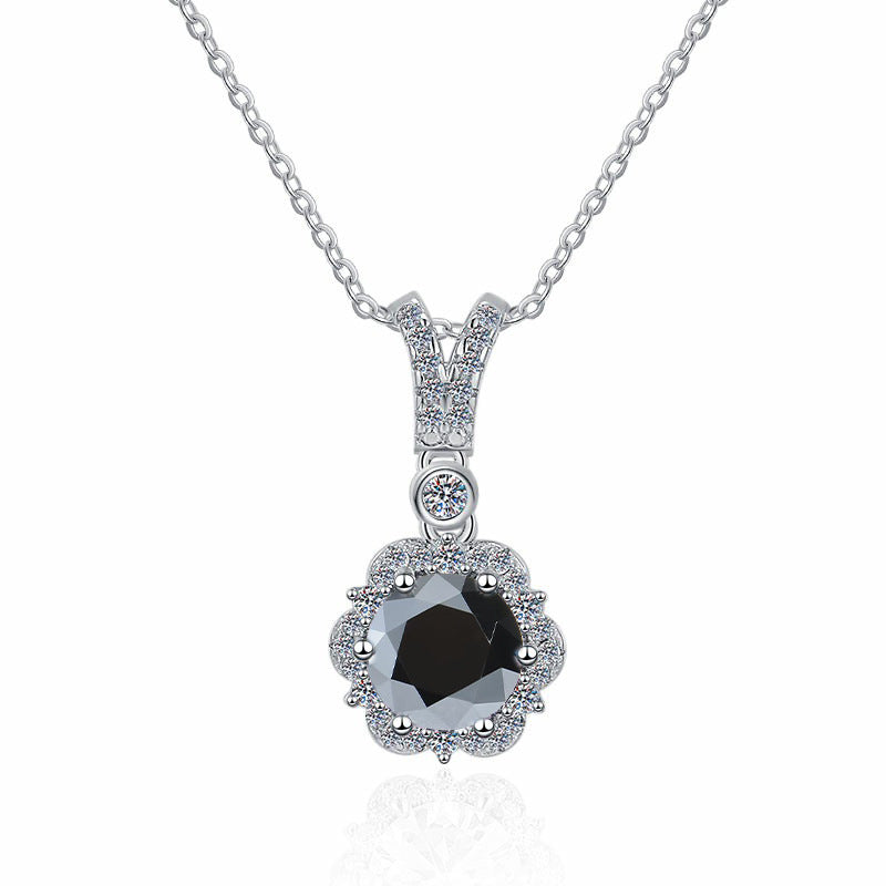 Damen Halskette mit elegantem Blumenanhänger und funkelndem Zirkonia Shop Nory