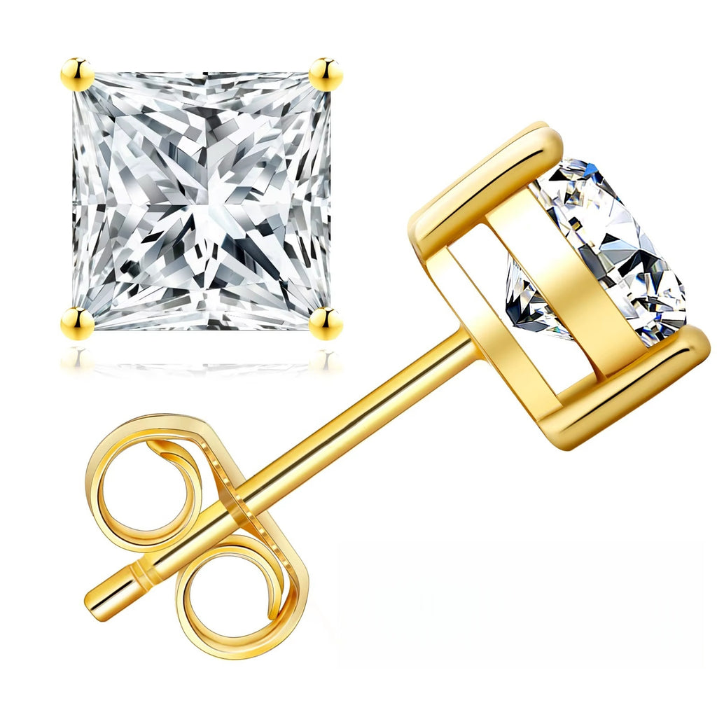 Damen Ohrstecker mit quadratischem Kristall und elegantem Goldrahmen Shop Nory