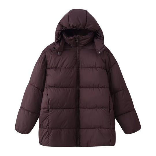 Damen Oversize-Steppmantel mit Kapuze und wattierter Thermofüllung Shop Nory