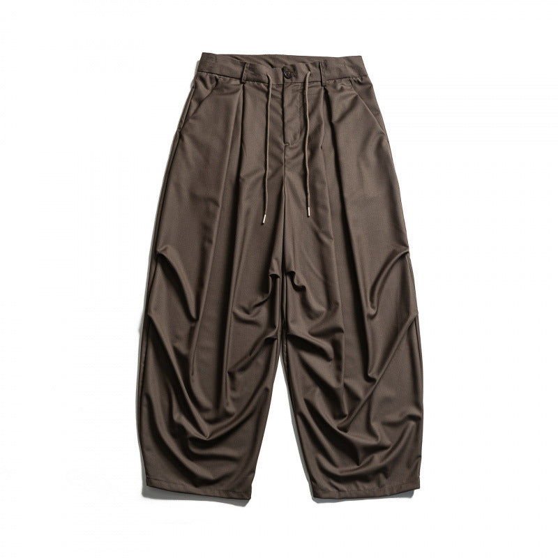 Herren Weite Plissee-Baggy-Hose mit Bundfalten und Tunnelzug Shop Nory