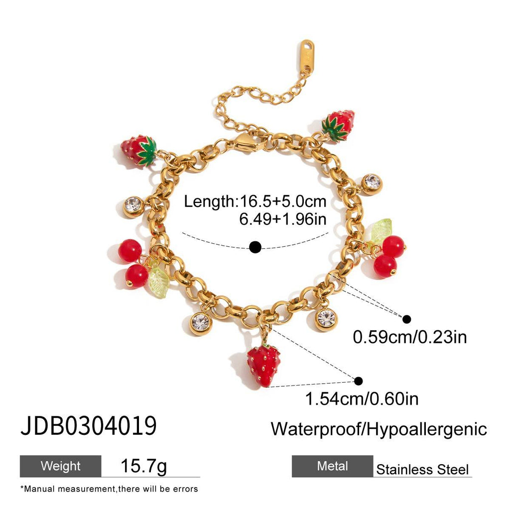 Damen Accessoire-Armband mit bunten Früchten und maritimen Anhängern Shop Nory