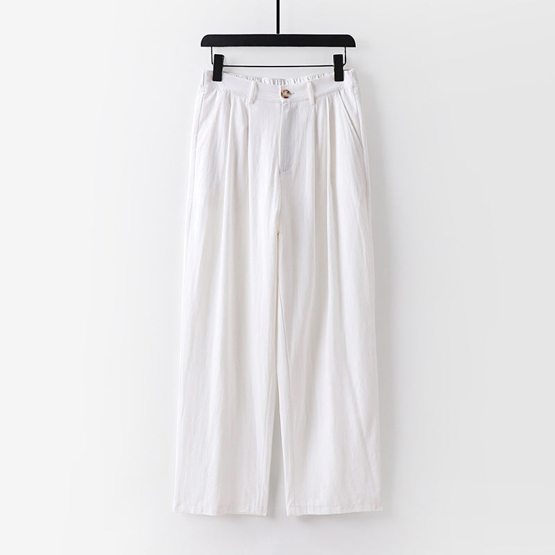 Damen weite Hose mit hoher Taille und Bundfalten Shop Nory