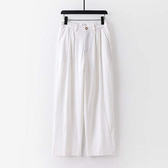 Damen weite Hose mit hoher Taille und Bundfalten Shop Nory