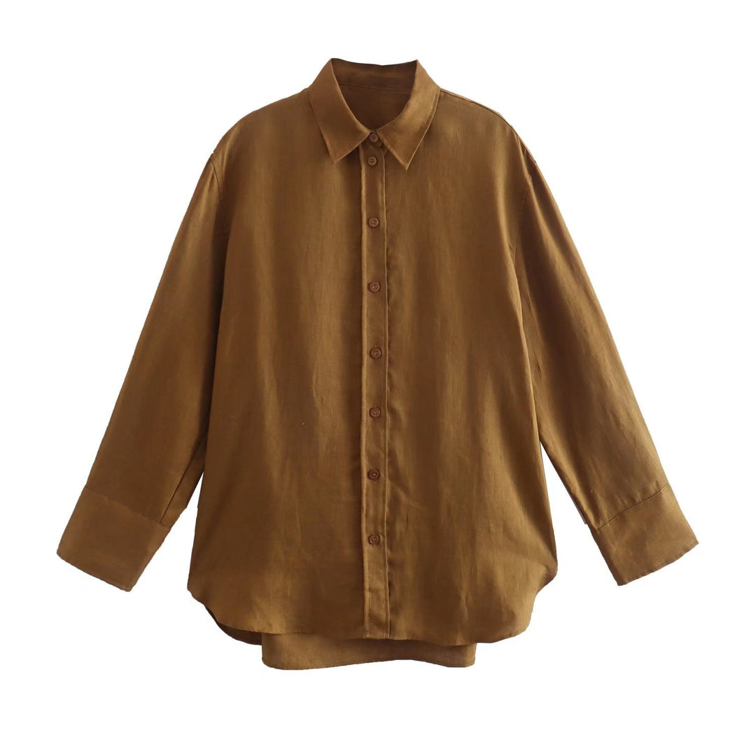 Damen Oversize-Hemdbluse mit verlängertem Rückenteil, kastigem Schnitt und durchgehender Knopfleiste Shop Nory