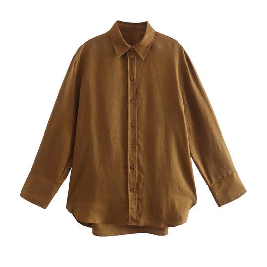 Damen Oversize-Hemdbluse mit verlängertem Rückenteil, kastigem Schnitt und durchgehender Knopfleiste Shop Nory