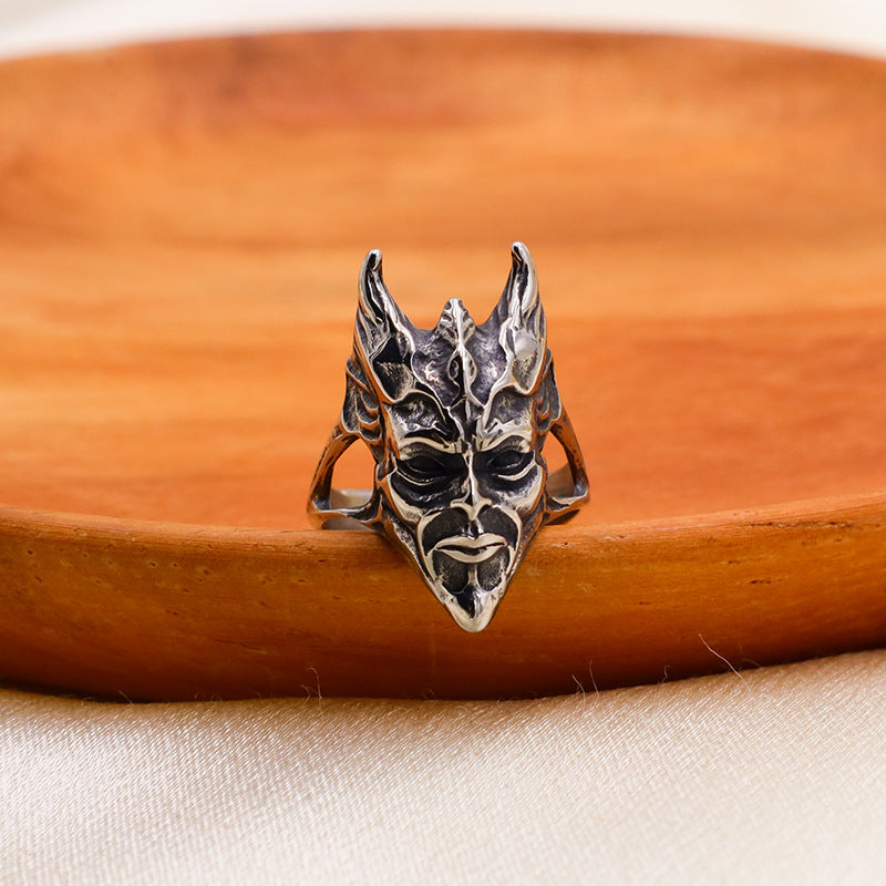 Herren Detaillierter Totenkopf-Ring aus Edelstahl Shop Nory