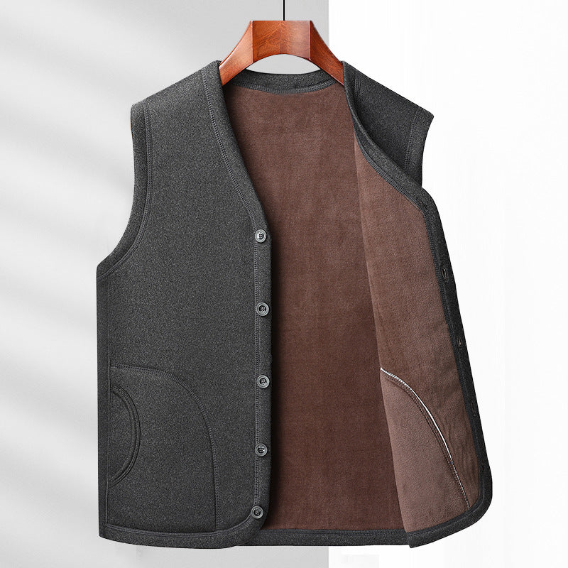 Herren Wattierte Thermo-Weste mit kuscheligem Fleece-Innenfutter und Knopfleiste Shop Nory