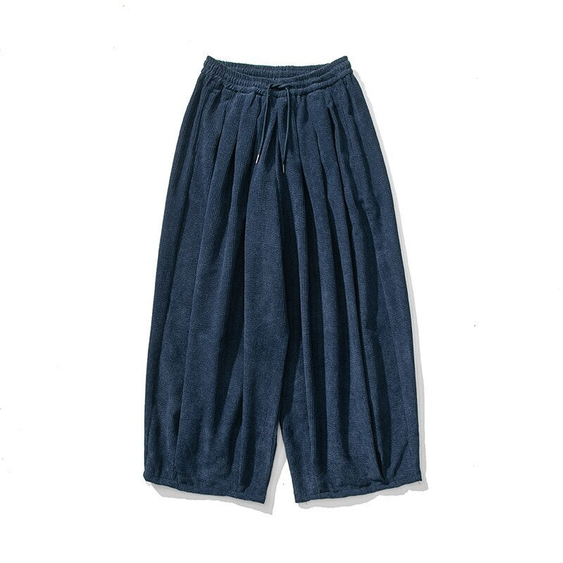 Herren Extraweite Cord-Ballonhose mit Falten, Tunnelzug und schwerem Fall Shop Nory