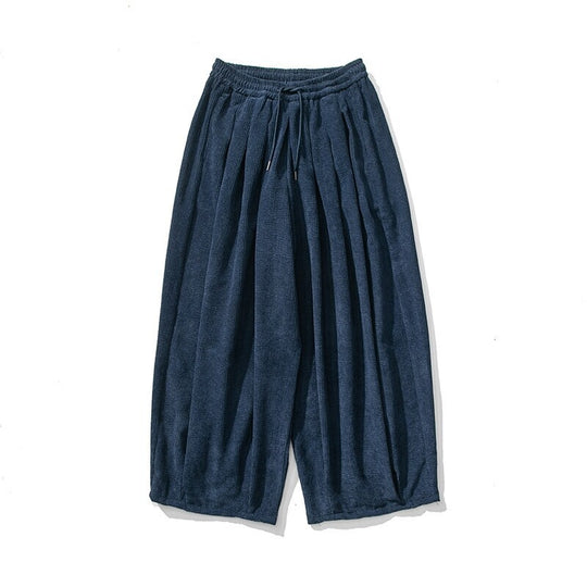 Herren Extraweite Cord-Ballonhose mit Falten, Tunnelzug und schwerem Fall Shop Nory