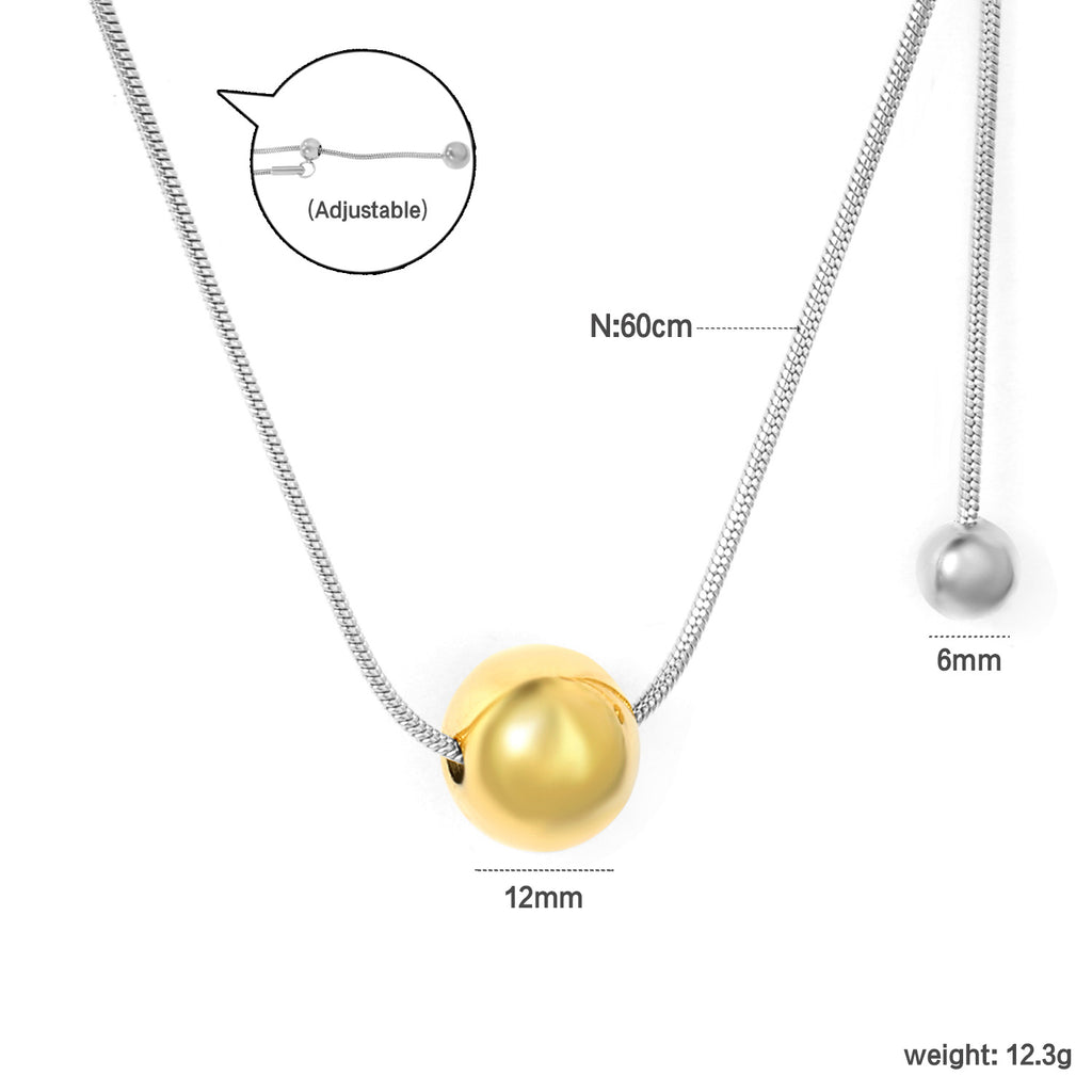Damen Edelstahl-Halskette mit modernem, geschwungenem Anhänger Shop Nory