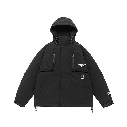 Unisex Technische wattierte Parka Jacke mit Kapuze und Reißverschluss-Brusttaschen Shop Nory