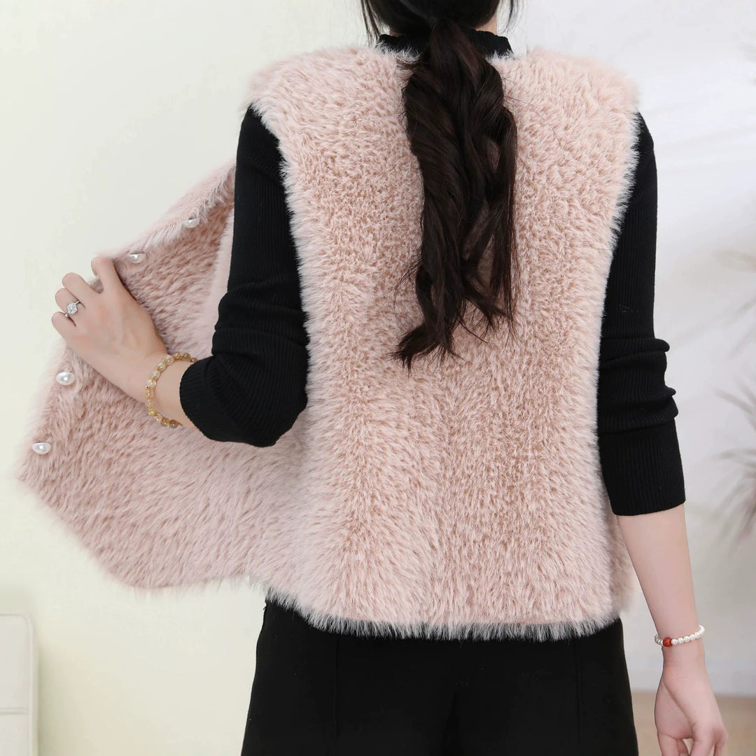 Damen Flauschige Strickweste Shop Nory