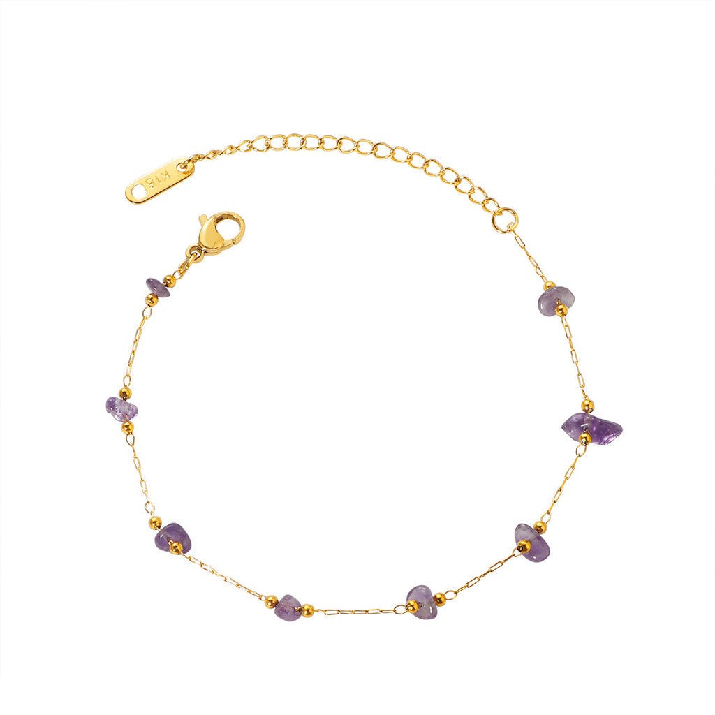 Damen elegante Kette mit Amethyst-Elementen Shop Nory