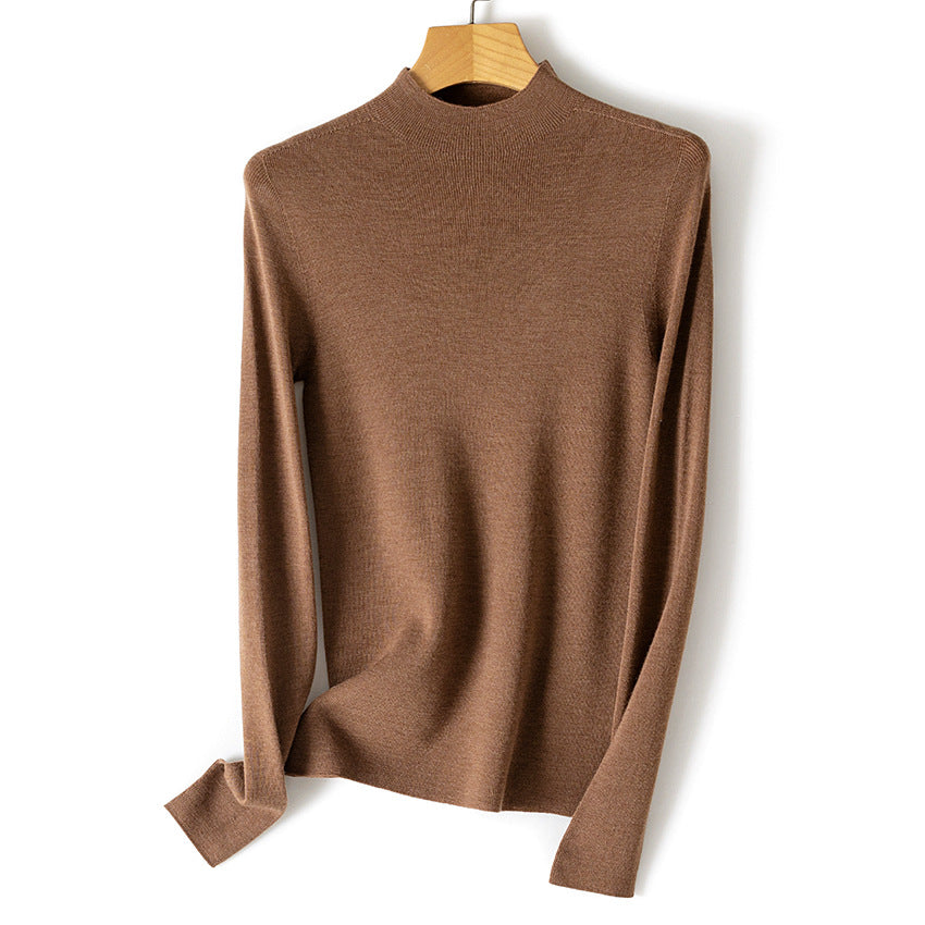 Damen Feiner Stretch-Feinstrickpullover mit halbem Stehkragen und schlanker Silhouette Shop Nory