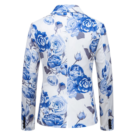 Herren eleganter Blazer mit floralem Design