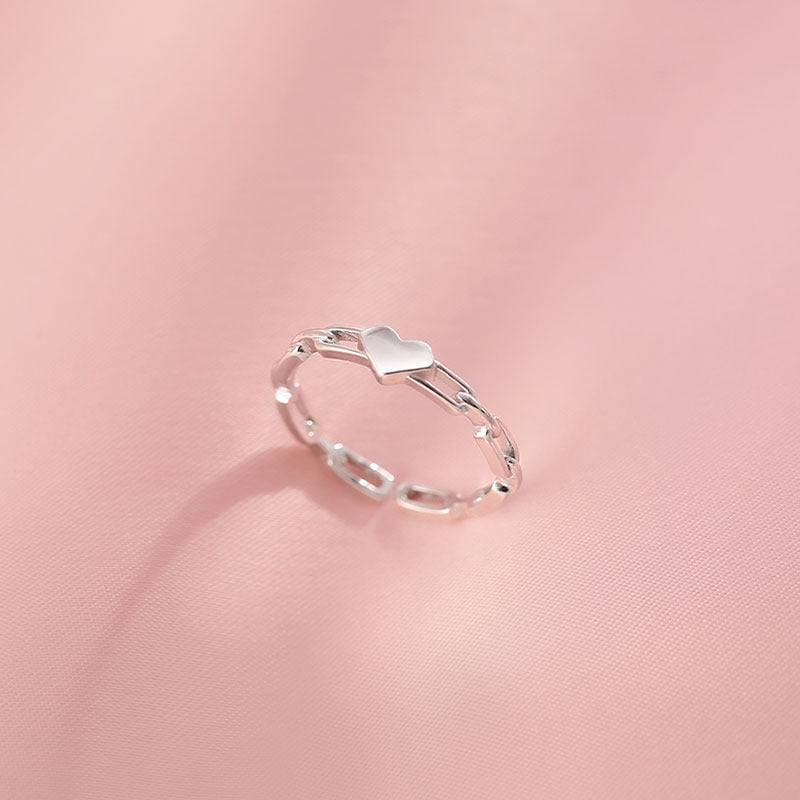 Damen filigraner Ring mit Herzmotiv und offenem Design Shop Nory