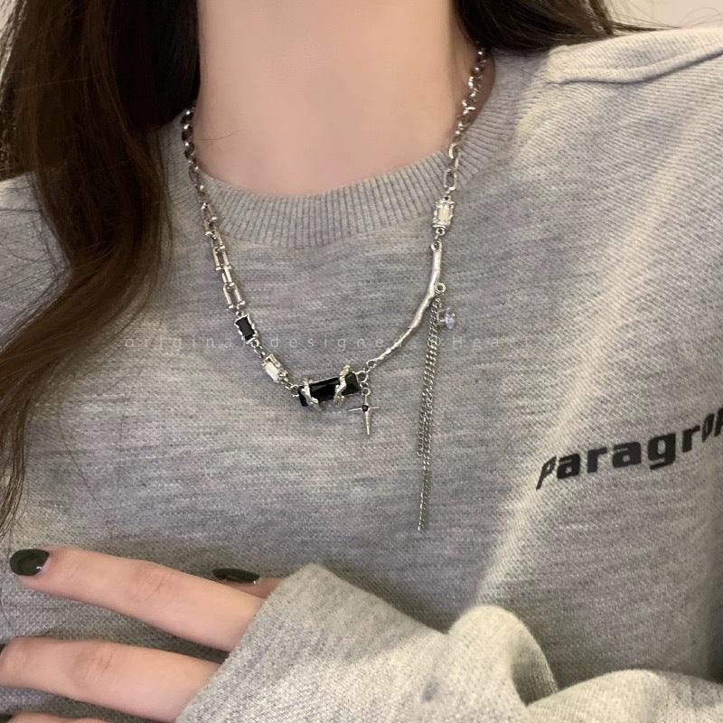 Damen Kette mit elegantem Kreuzanhänger und feinen Gliederketten Shop Nory