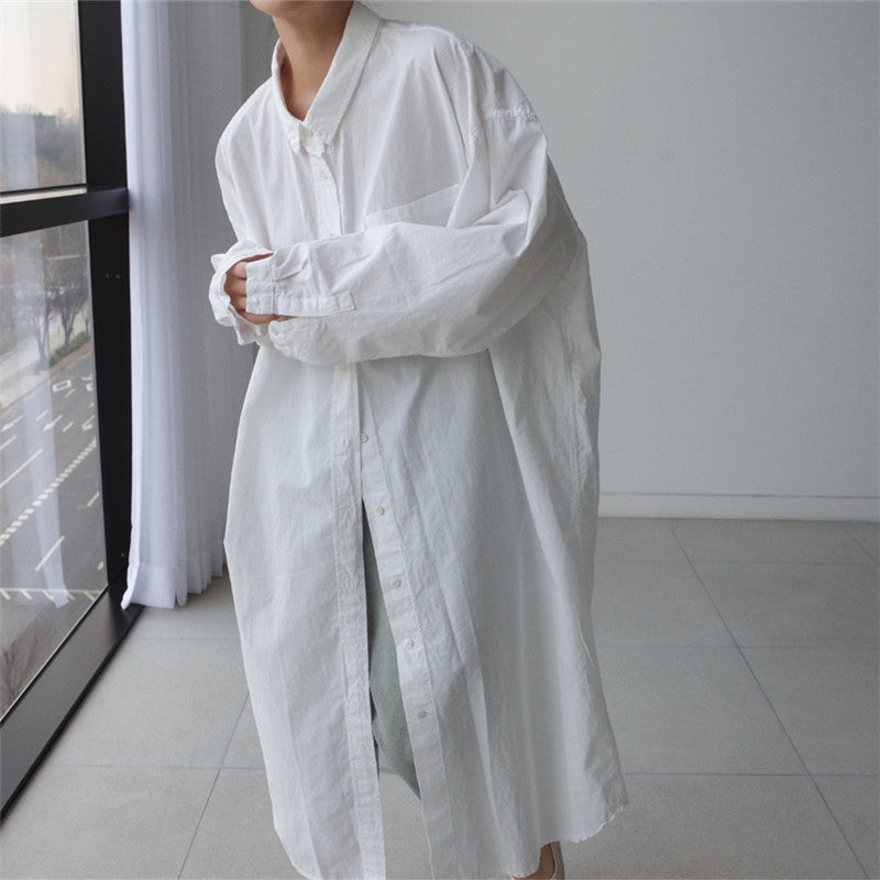 Damen Oversize-Hemdblusenkleid mit langer Knopfleiste und Brusttasche Shop Nory