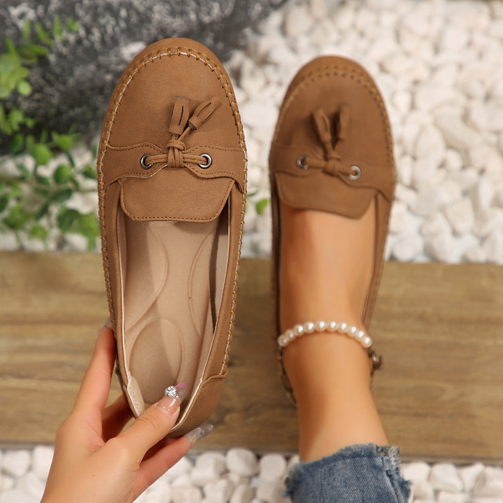 Damen Mokassin-Schuhe mit dekorativem Knoten