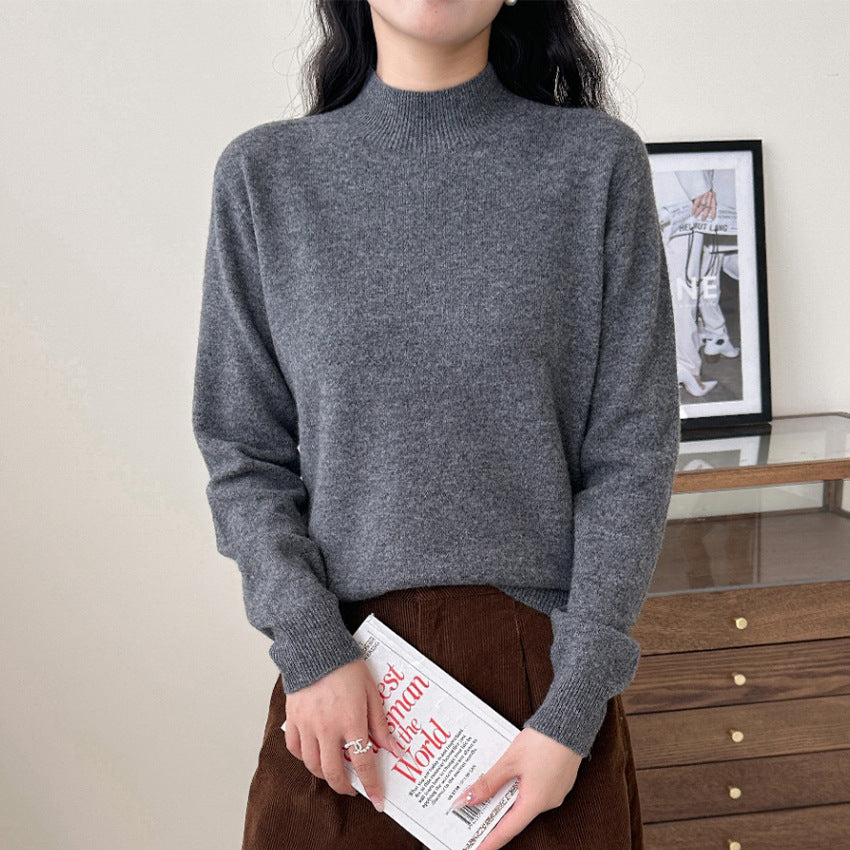 Damen Feiner Feinstrick-Pullover mit kurzem Stehkragen und Kaschmir-Optik Shop Nory