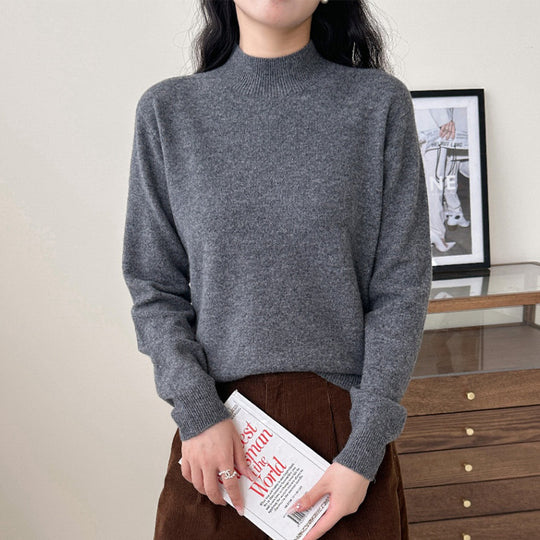 Damen Feiner Feinstrick-Pullover mit kurzem Stehkragen und Kaschmir-Optik Shop Nory