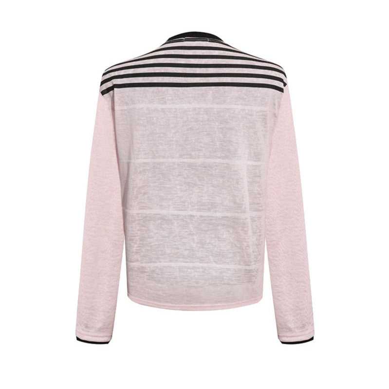 Damen Langarmshirt mit Statement-Print, Sportstreifen und strukturierter Slub-Optik Shop Nory