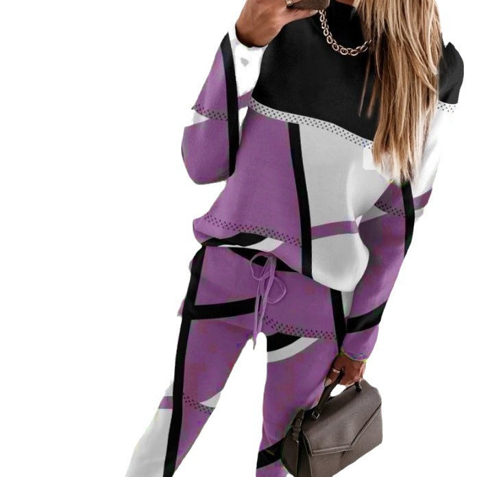 Damen nan gemustertes Freizeit-Set aus Sweatshirt und Jogginghose Shop Nory