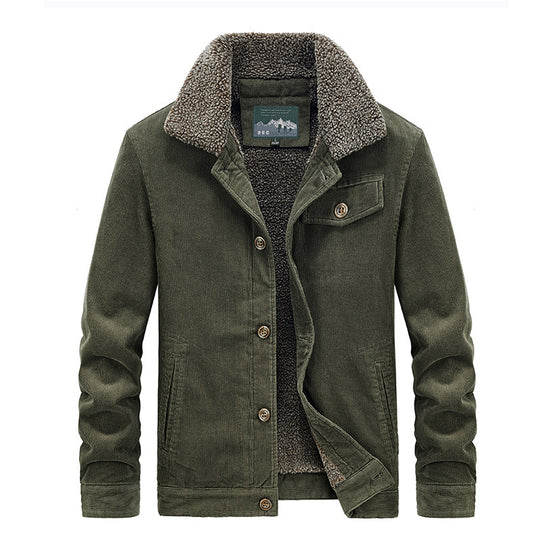 Herren Baumwoll-Cordjacke im Worker-Blouson mit wärmender Sherpa-Innenausstattung Shop Nory
