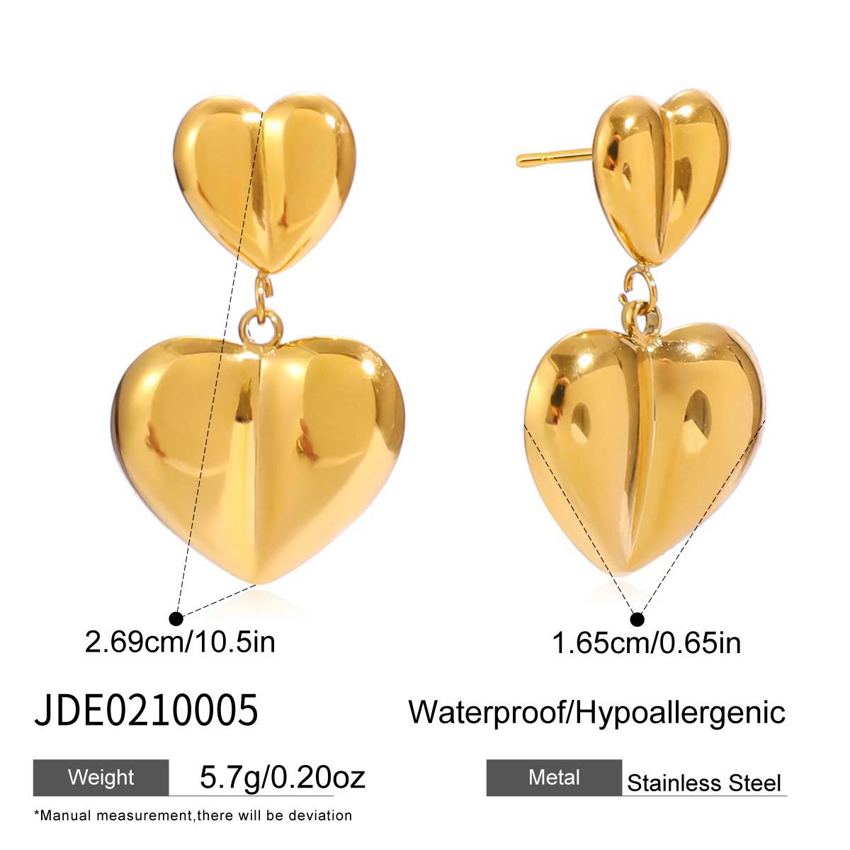 Damen offenes Armband mit herzförmigem Design aus hypoallergenem Edelstahl Shop Nory