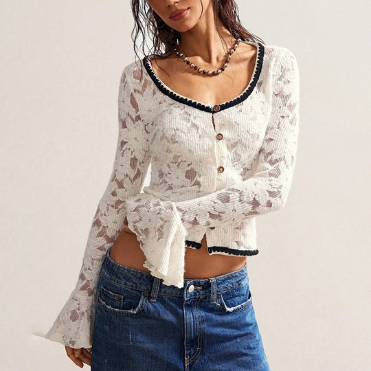 Damen Kuscheliger Mohair-Cardigan mit Zierblumen-Applikationen Shop Nory