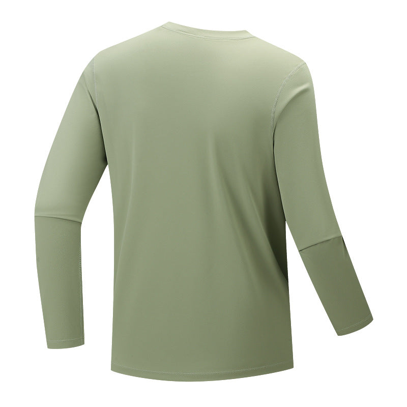 Herren Multifunktionales Langarm-Techshirt mit Brust-Reißverschlusstasche Shop Nory