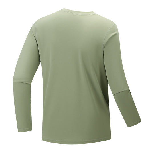 Herren Multifunktionales Langarm-Techshirt mit Brust-Reißverschlusstasche Shop Nory