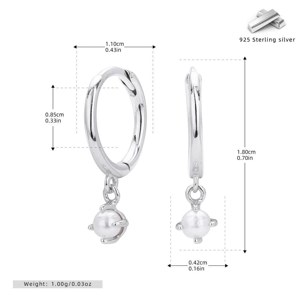 Damen Creolen Ohrringe mit Perlenschmuck Shop Nory