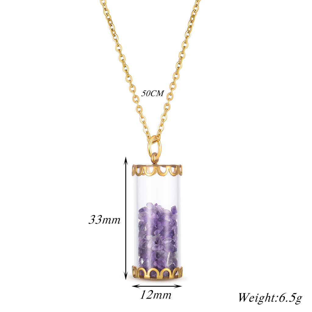 Damen elegante Halskette mit stilvollem Glaskapsel-Anhänger Shop Nory
