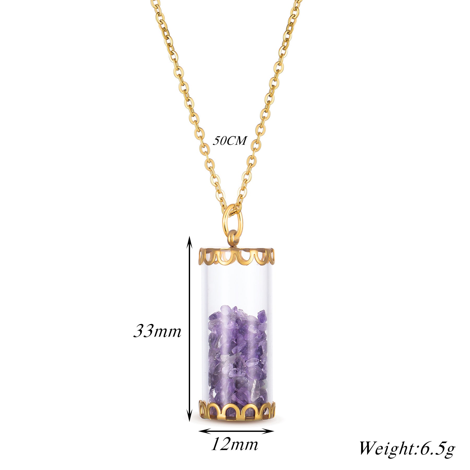 Damen elegante Halskette mit stilvollem Glaskapsel-Anhänger Shop Nory