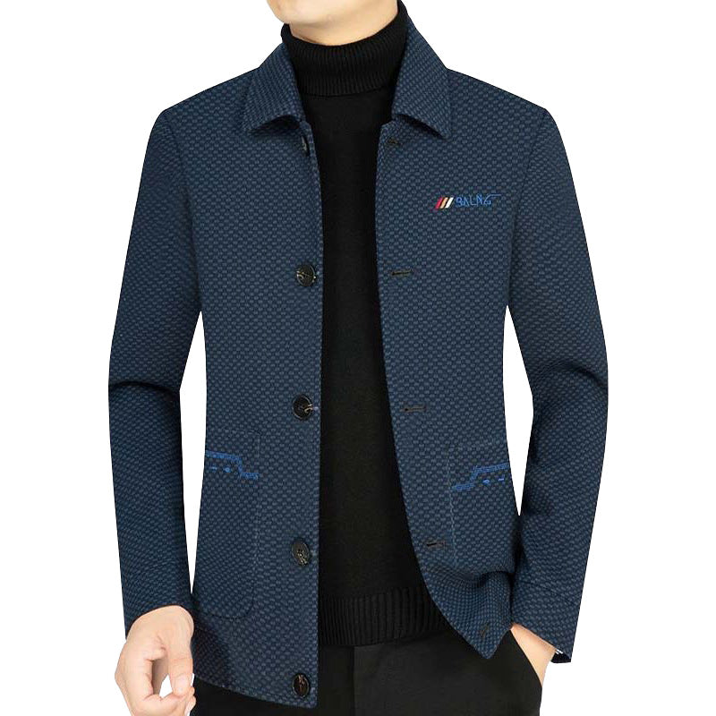 Herren Leichtes strukturiertes Übergangsjackett mit Hemdkragen und aufgesetzten Taschen Shop Nory