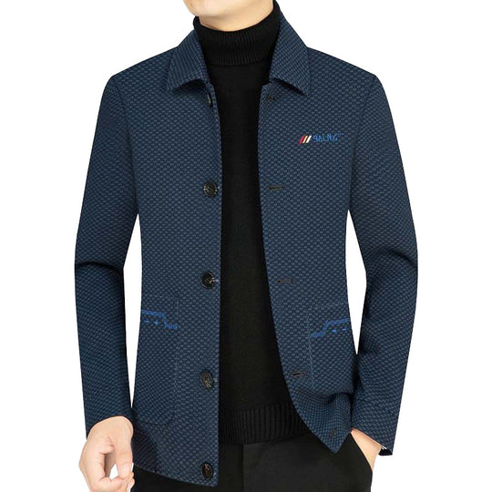 Herren Leichtes strukturiertes Übergangsjackett mit Hemdkragen und aufgesetzten Taschen Shop Nory