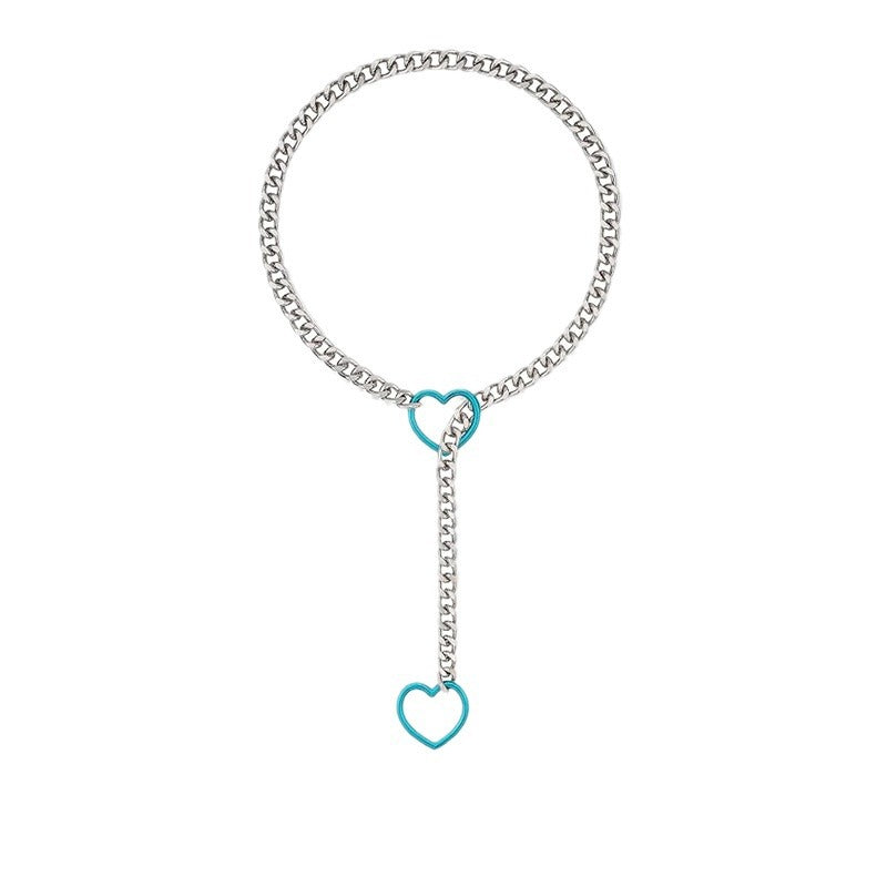 Damen Halskette mit Herzen und glänzendem Kettendesign Shop Nory