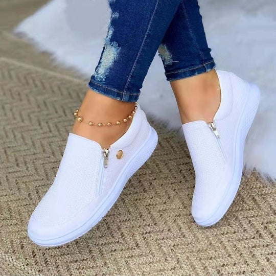 Damen Slip-On Mesh-Sneaker mit seitlichem Zipper und dicker Gummisohle Shop Nory