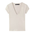 Damen T-Shirt mit modernem V-Ausschnitt und angenehmem Baumwollmix