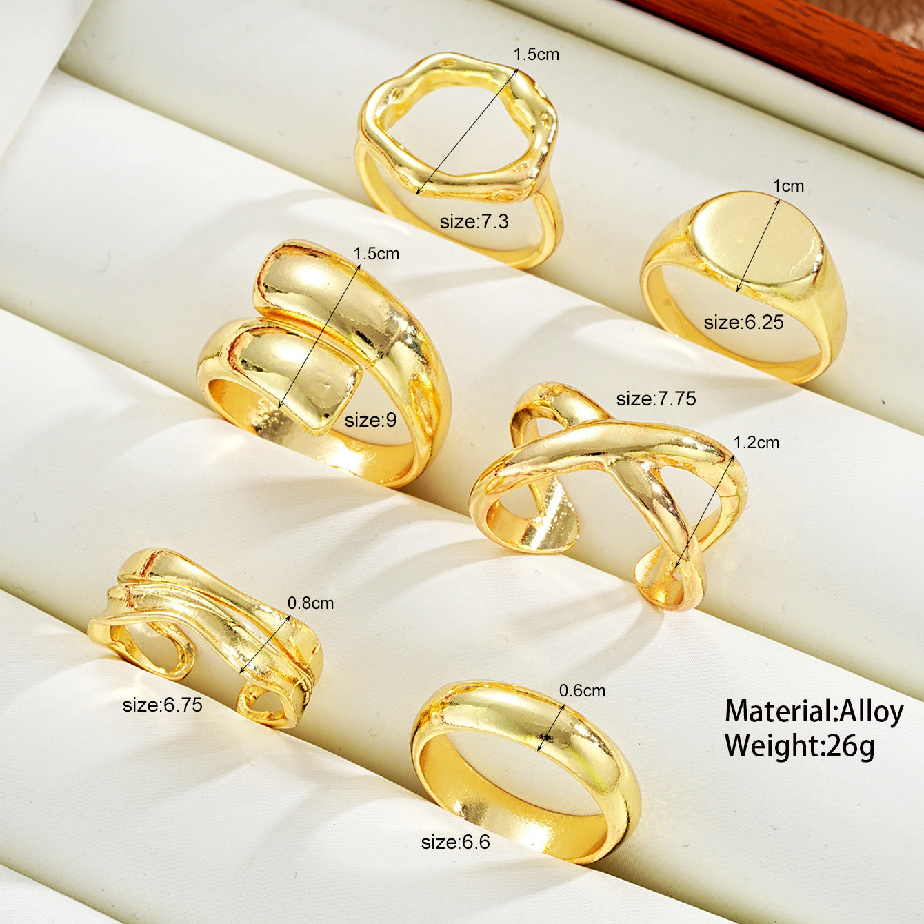 Damen Ring-Set mit künstlerischem und modernem Design Shop Nory