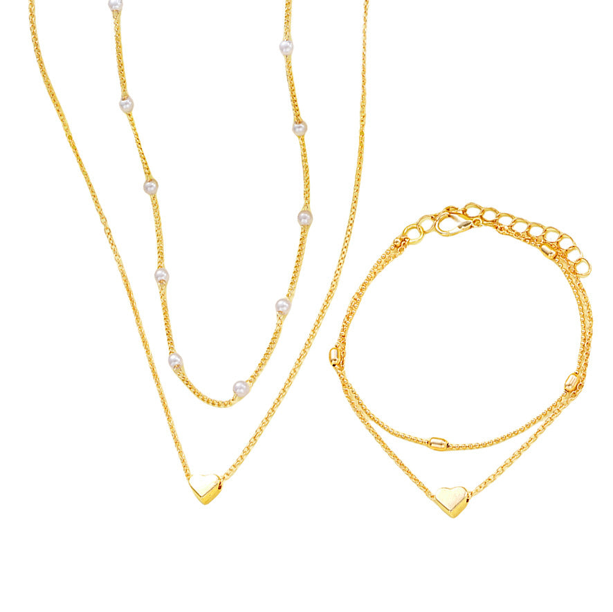 Damen Ketten- und Armband-Set aus hochwertigem Metall mit eleganten Details Shop Nory