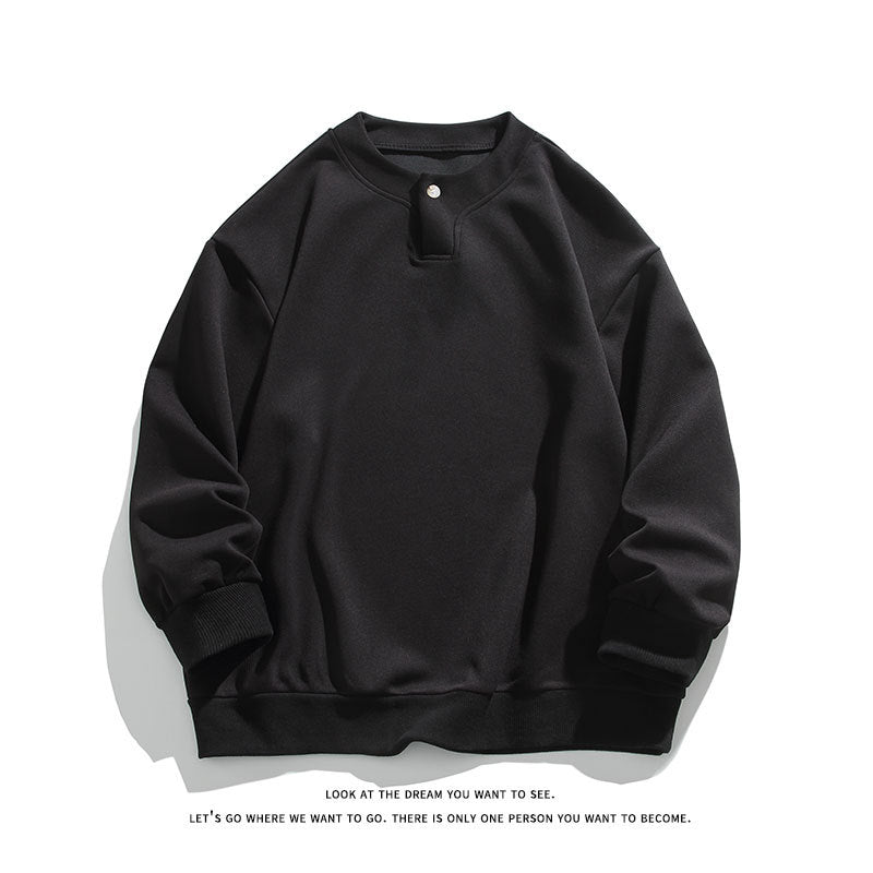 Unisex Oversize-Henley-Sweatshirt mit Druckknopf am Kragen Shop Nory